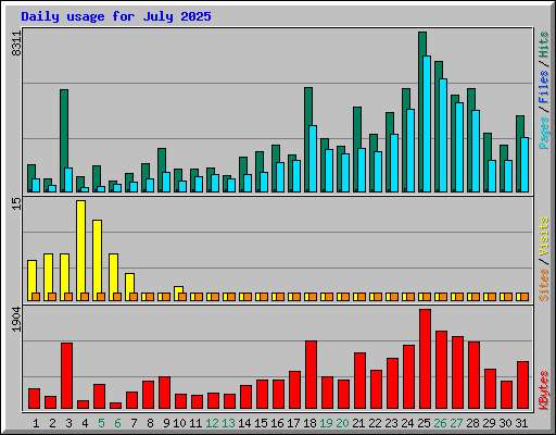 Daily usage for July 2025